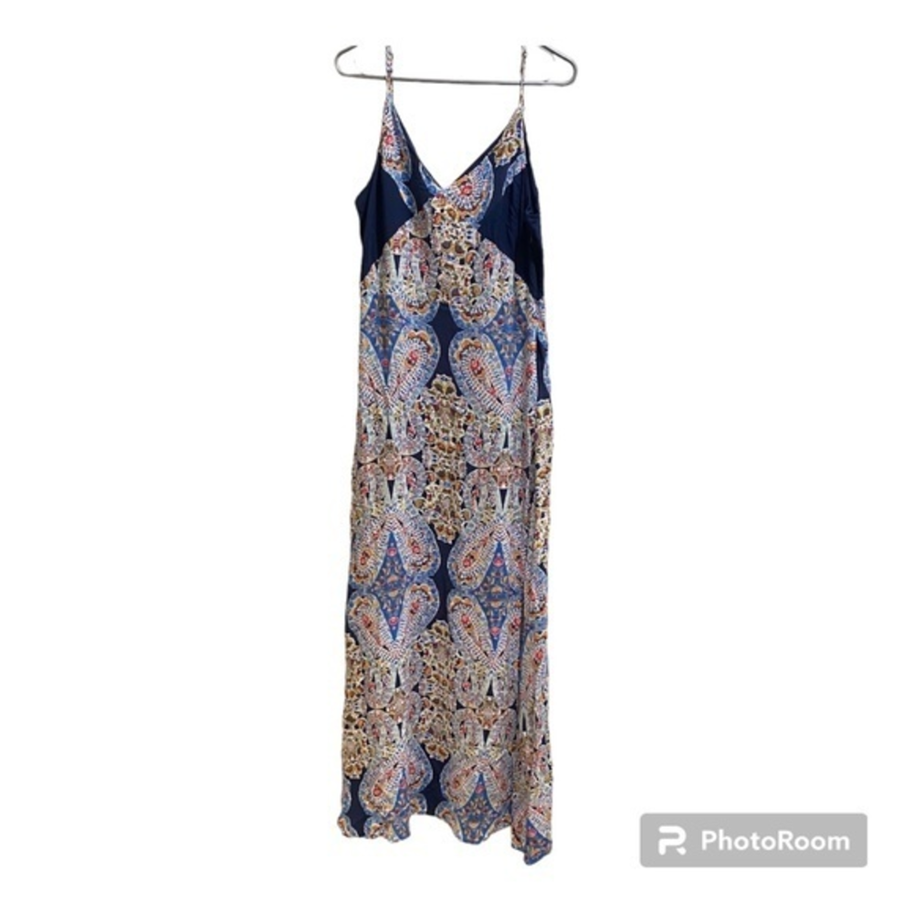 Xhilaration Navy Blue Paisley Print Maxi Dress